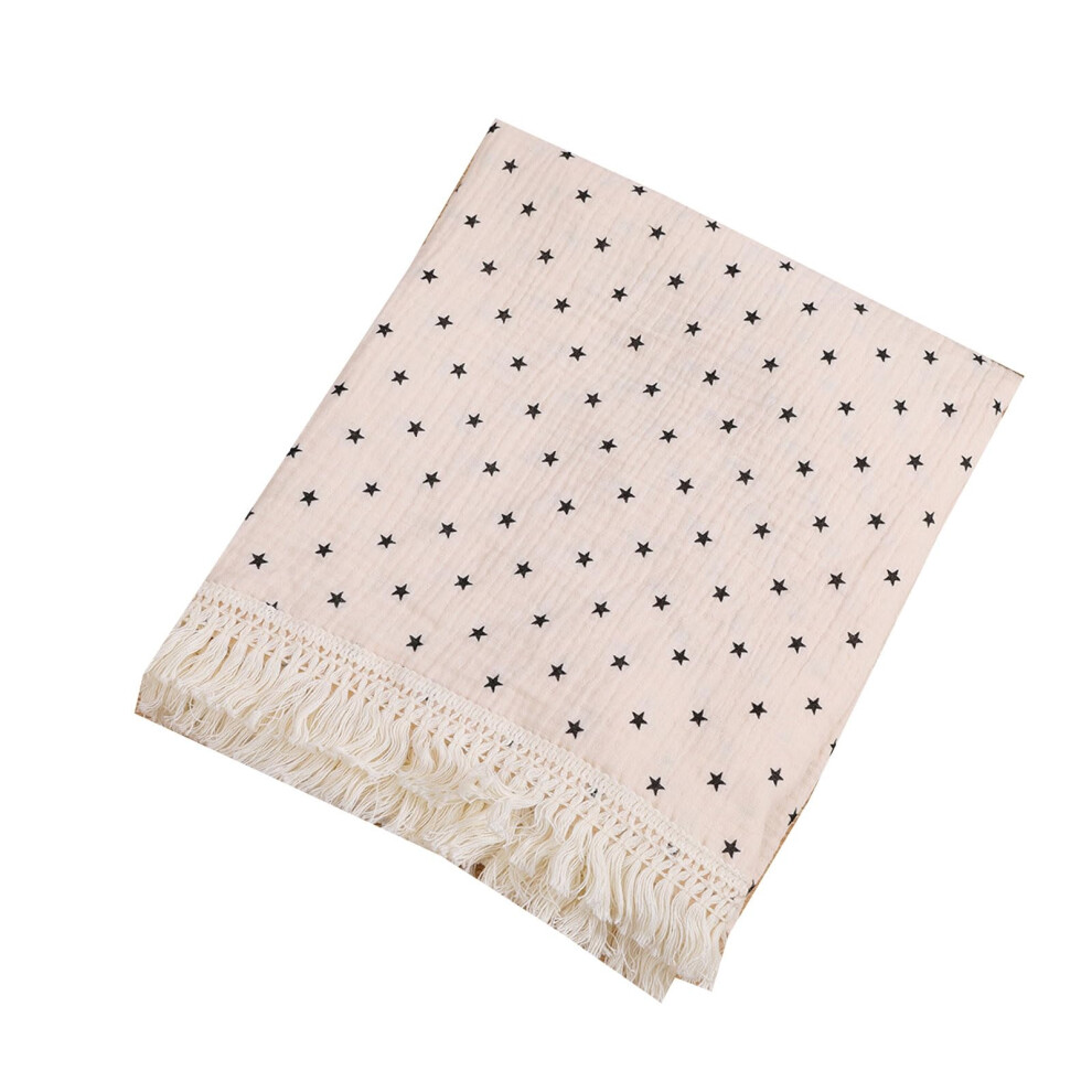Baby Blankets For Boys And Girls Soft Lightweight Receiving Blanket Unisex Newborn Bath Towel Star Pattern Beige