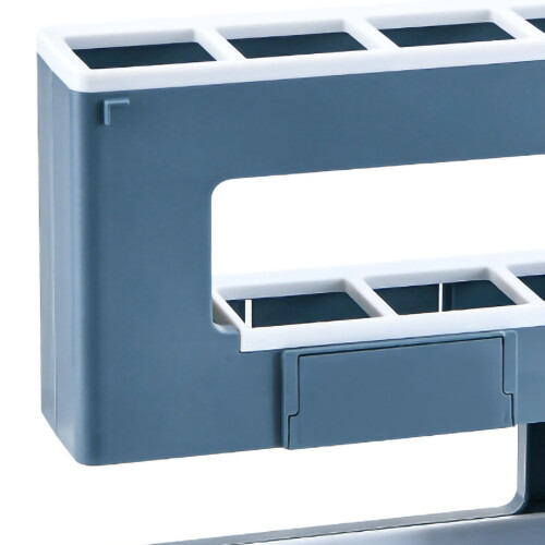 Blue PS Material Wall-Mounted Umbrella Rack with Detachable Drainage
