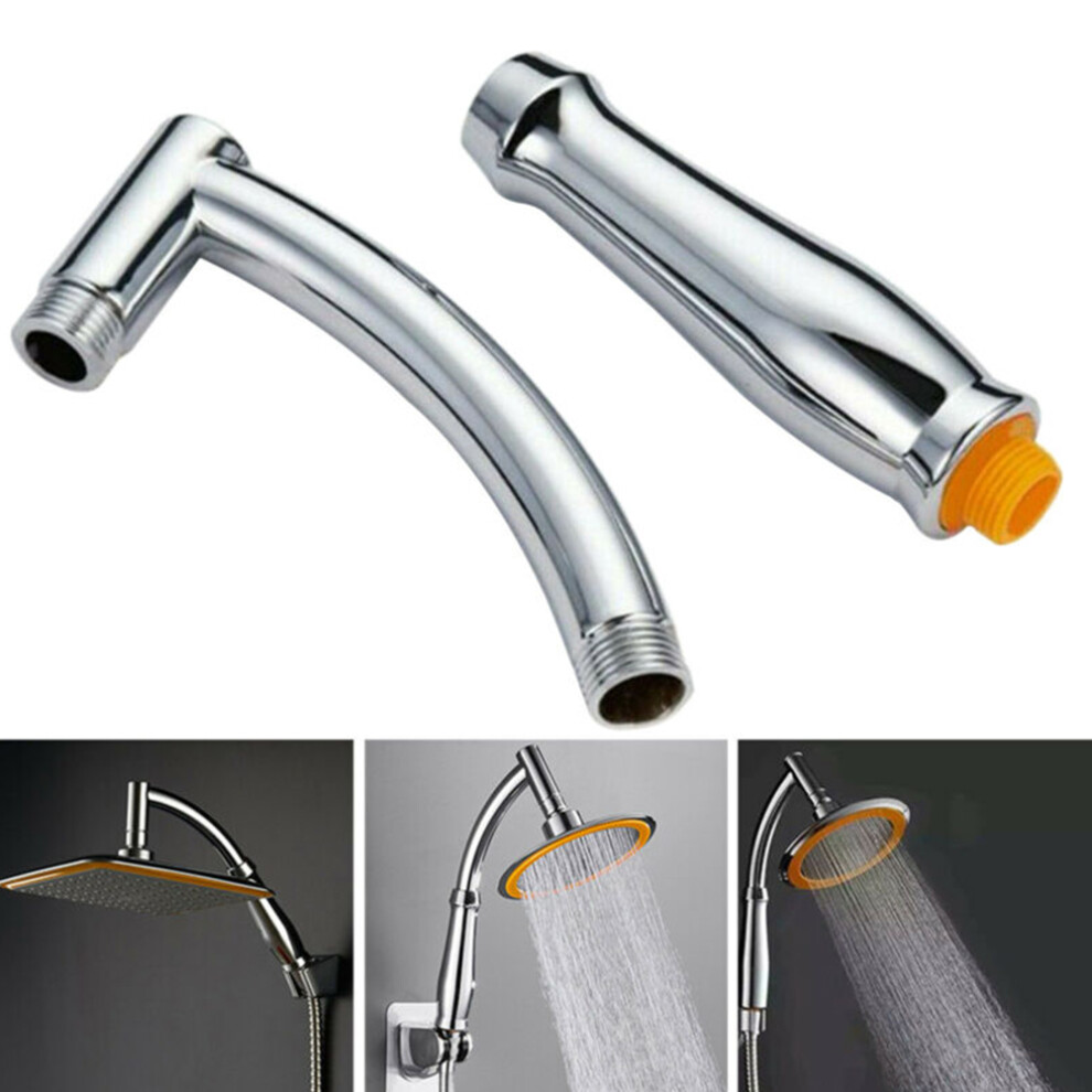 Home Improvement Bathroom Faucet Replacement Part Shower Head Extension Extra Pipe Bath Rain Shower Angled Shower Arm Kit Chrome 6935161532081