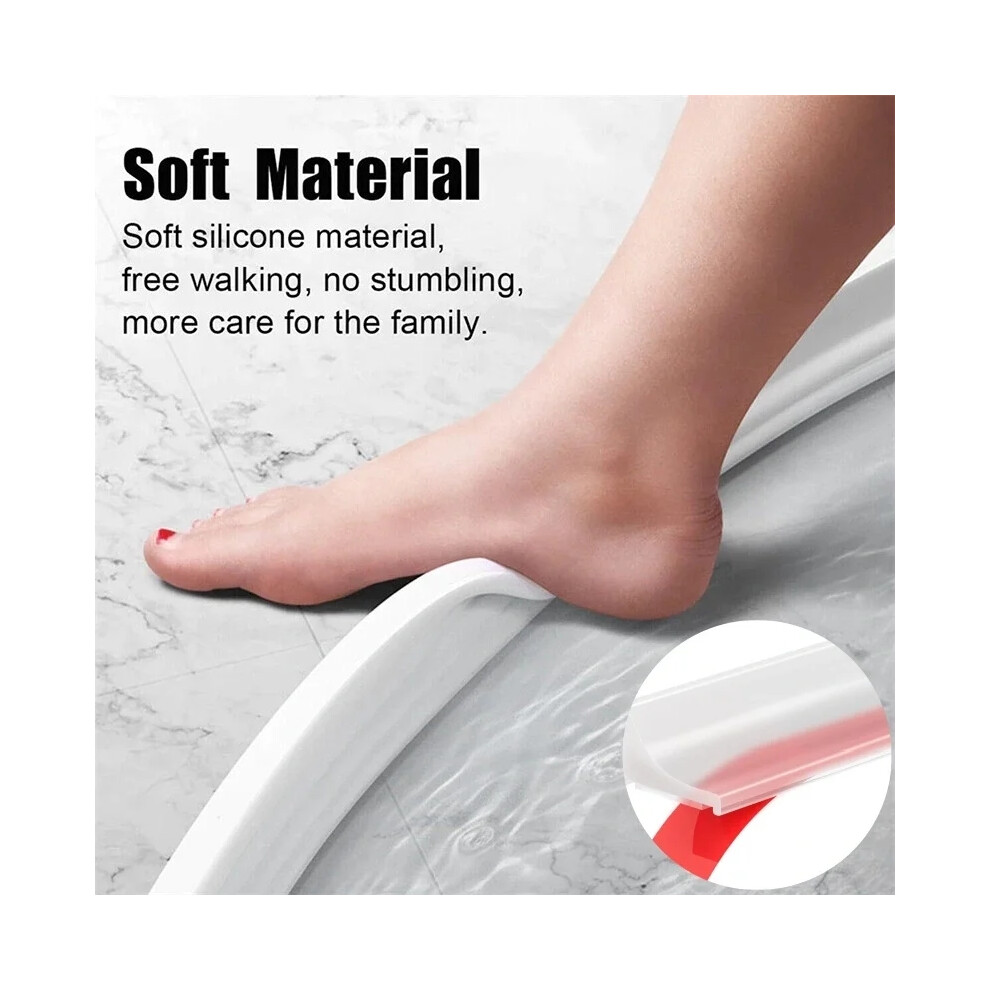 Self-Adhesive Silicone Water Retaining Strip Bathroom Water Stopper Bendable Door Bottom Sealing Strip Shower Dam Barrier 6935161534429