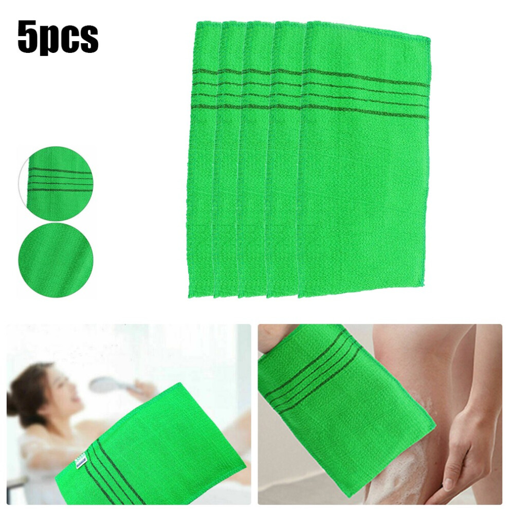 Grain 5Pcs Shower Bath Scrub Glove Korean Exfoliating Body Scrub Shower Towel Washcloth Portable For Adults Coarse Brushes