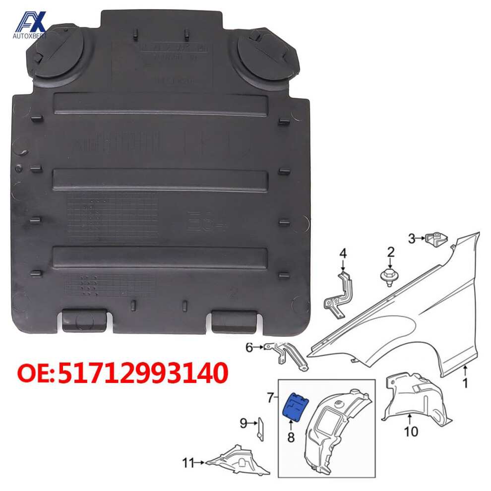 Fender Liner Access Panel For Bmw X1 E84 2010-2015 Front Wheelhouse Lid Wheel Arch Headlight Bulb Replacement Cover 51712993140 6935161541502