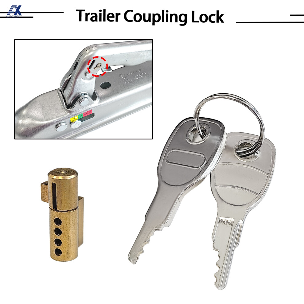 Trailer Coupling Hitch Lock Insertable Security For Pressed Coupler Heads Caravans Rvs Part Accessories Anti-Theft Lock 2 Keys 6935161546187