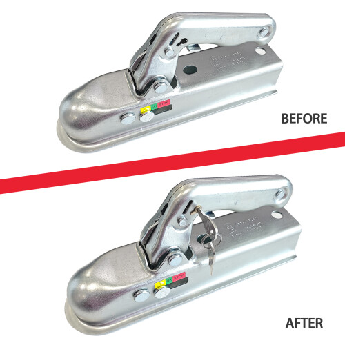 Trailer Coupling Hitch Lock Insertable Security For Pressed Coupler Heads Caravans RVs Part Accessories Anti-theft Lock 2 Keys 1