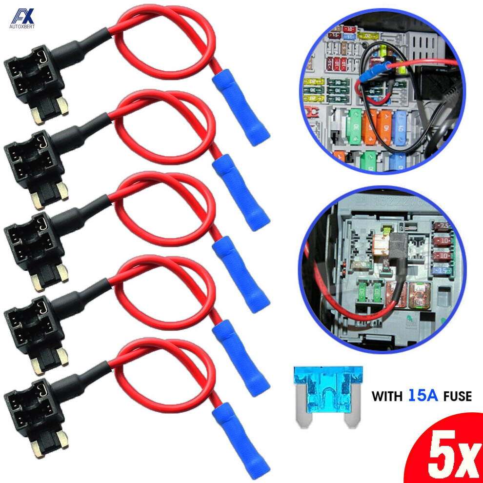 5Pcs Add-A-Circuit Piggy Back Auto Adapter Low Profile Mini Aps Att Blade Fuse Holder Fuses Tap Car Fuses Splitter Accessories 6935161541250
