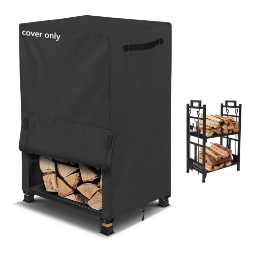 Heavy Duty Weather Resistant Firewood Rack Guard Designed-Black 1