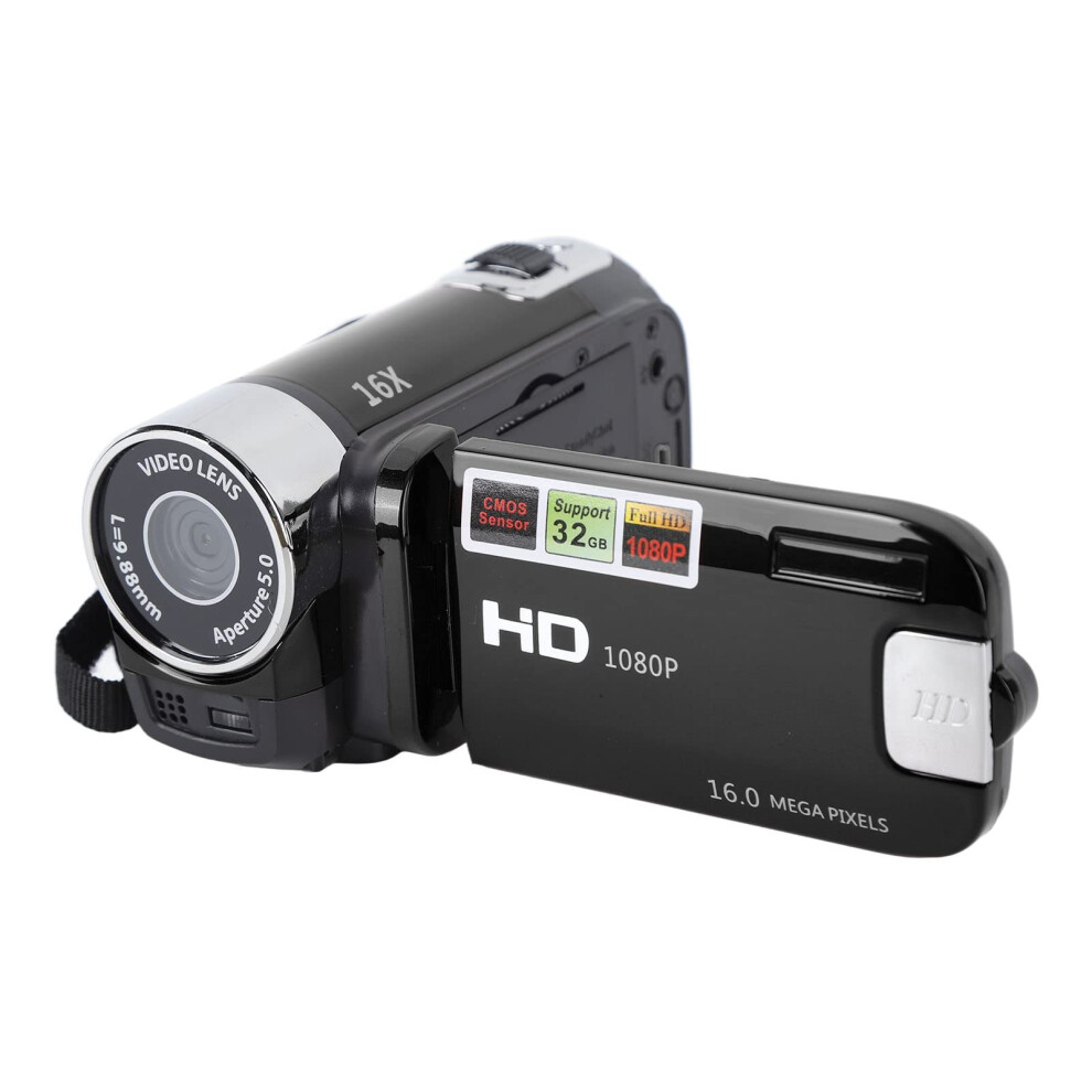 Handheld 1080P 16Mp Dv Camera, 2.7' Rotating Screen, 16X Vlogging For Kids, Usb, Black 9382693624987