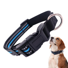 Small Dog Collar with Nylon Buckle and Reflective Strip - Comfortable, Durable Design for Nighttime Visibility and Safety