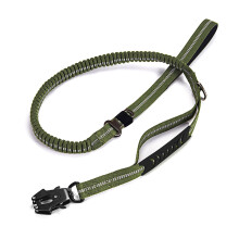 Adjustable dog leash, reflective, elastic, shockabsorbing, with strong carabiners for various breeds