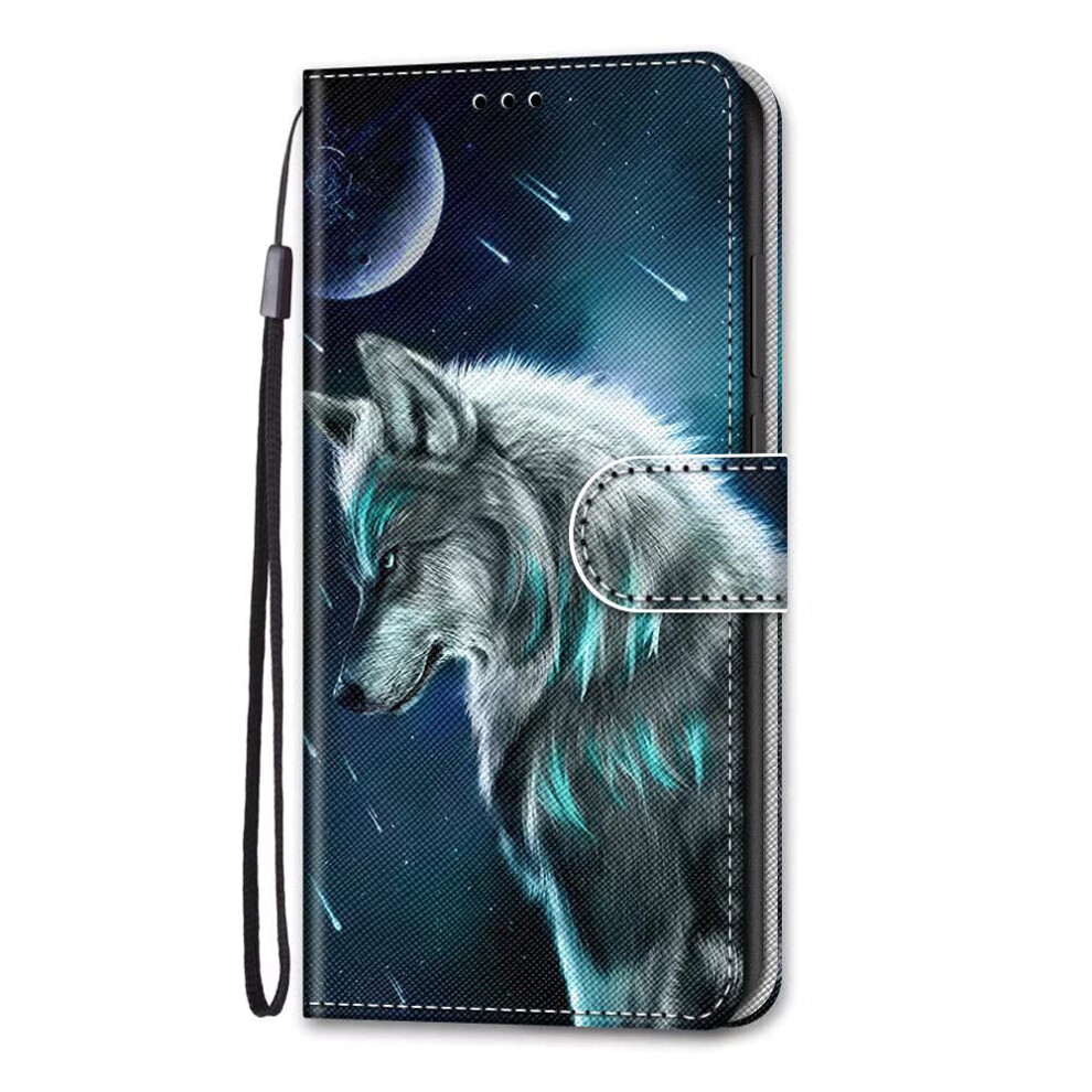 Xiaomi Redmi 12C/11A Leather Case With Card Slot, Flip Cover Â Moon Wolf 9347817926170
