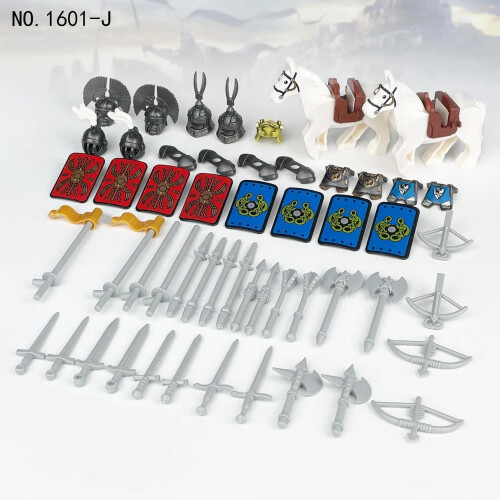 Medieval Knight Weapon Pack with Helms, Armor, Shield, Capes, Horses 2