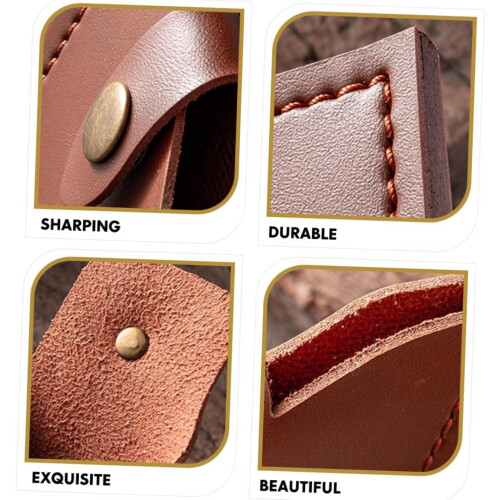 Artificial Leather Sheath Cover Ergonomic  Protector For Home Kitchen Use Sturdy Blade Guard Accessories 1
