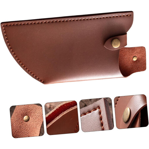 Artificial Leather Sheath Cover Ergonomic  Protector For Home Kitchen Use Sturdy Blade Guard Accessories 2