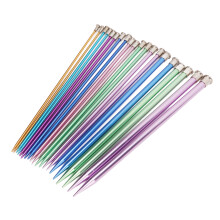 Buntes 10-Zoll-Stricknadeln-Set, 25 cm, einzelspitz, aus Aluminium, verschiedene Größen