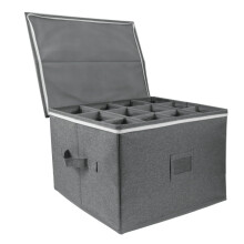 Wine Glass Storage Box 1 Piece Collapsible Mug Storage Box Grey