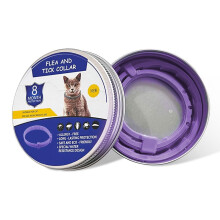 8X AntiTick  Flea Collar for Dogs  Cats – 100% Natural Latex – Waterproof (Purple)