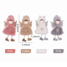 Angel Wings Christmas Ornament - Pink, White, Gray, Coffee, 13x8x3cm