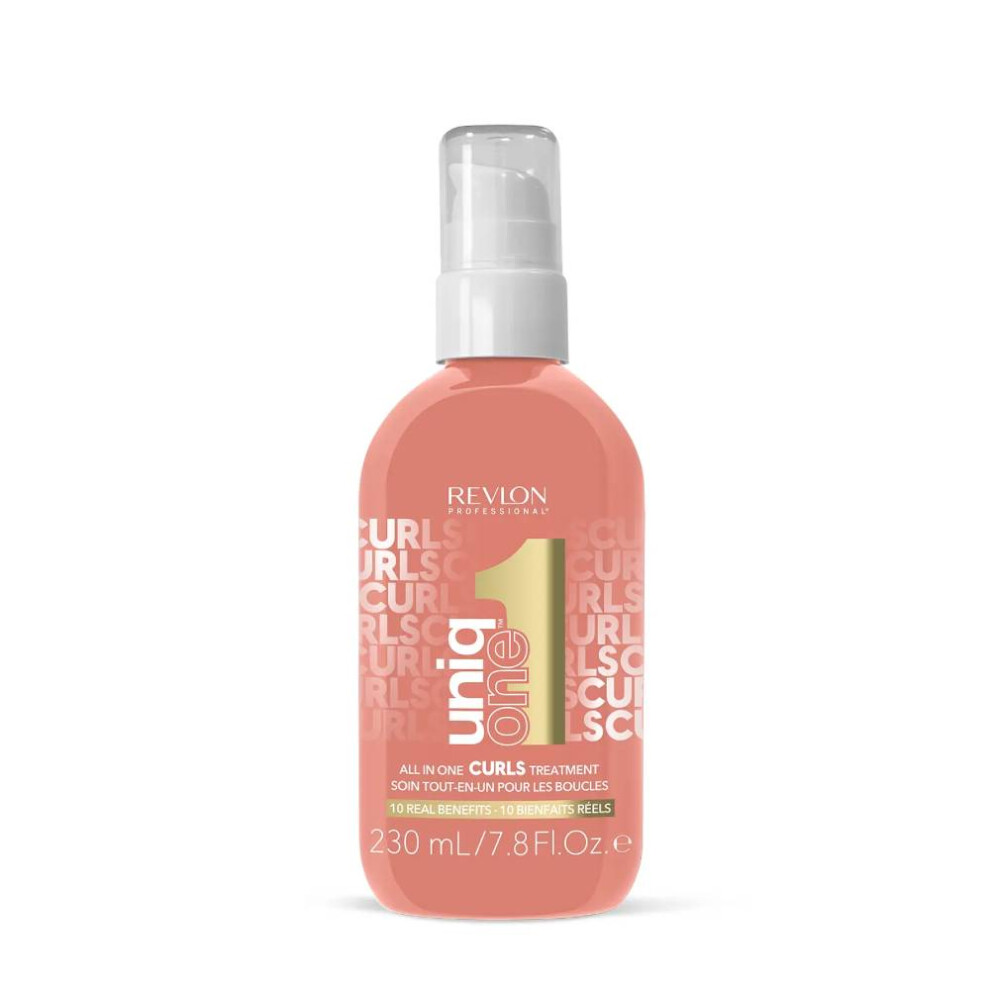 Revlon Uniqone Curly Hair Leave-In Treatment Â Multi-Benefit Hair Treatment For Curly Hair, Wavy And Coily Hair, 230 Ml