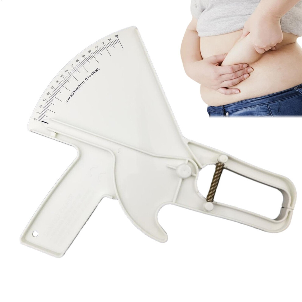 White Body Fitness Measure Tool Skinfold 088Mm Body Fat,Professional Portable Double Spring Fat Tape Accurate Handheld Measure Tool For Dieters