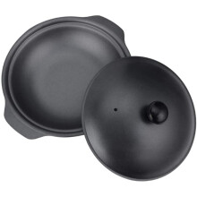 Cast Iron Casserole with Lid, 16cm Non Stick Pan for Cooking and Table Serving