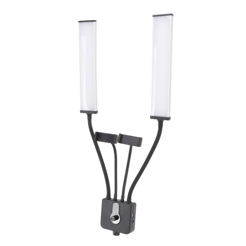 Lampe de beauté à double bras avec double bras flexible, éclairage LED bicolore à intensité variable pour extensions de cils, utilisation en 2