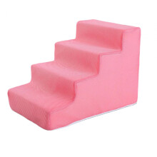 Density Pet Step Ladder, Cat Ramp, NonSlip Dog Steps, Balanced Pet Steps for Sofas, Small Dogs and Cats, Couch Bunk Beds, Pink 4 Steps