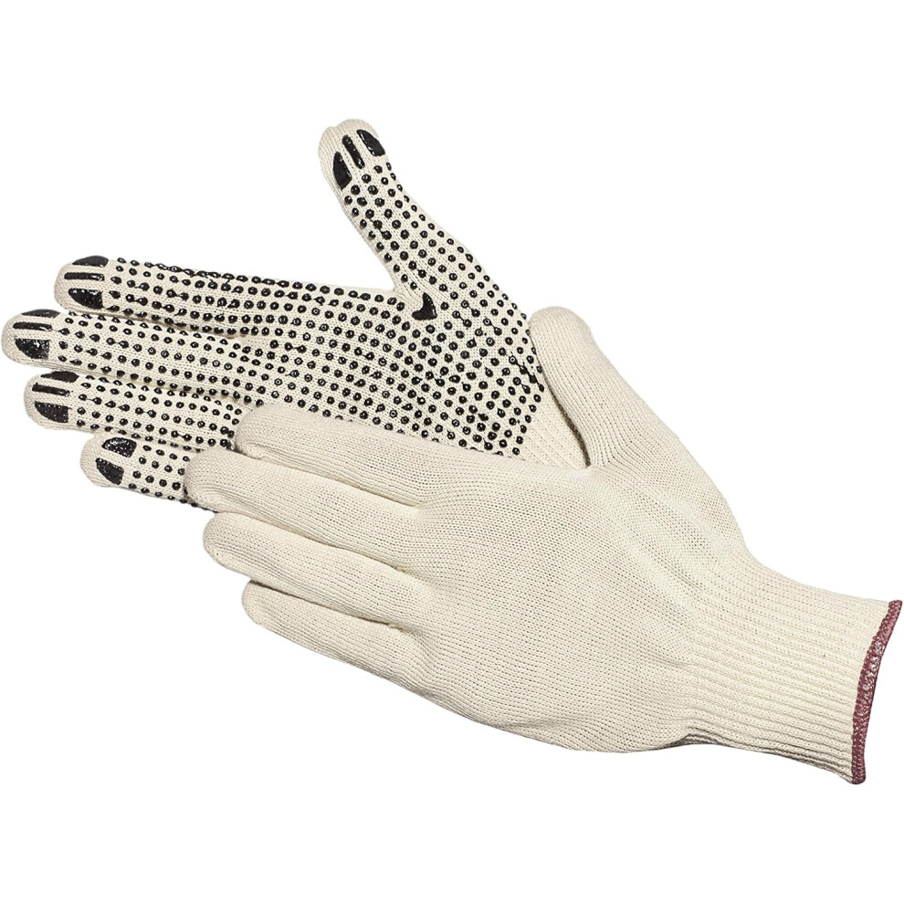 Elastic Knit Wrist Gloves, Comfortable Non Slip Grip For Daily Tasks, General Purpose Work Gloves Ideal For Multiple Industries (Double Sided Pvc 9340959608584