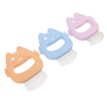 3Piece Grooming Comb for Pets, Massaging Brush for Hair Removal, Care and Dandruff Removal, Ergonomic Silicone Handle for Cats and Small Dogs
