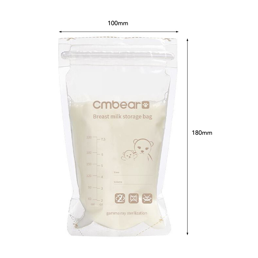 30 Pack Breastmilk Storage Bags 220ML Leakproof, 3.94x7.09in