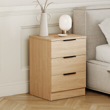 (Pine) Trega 3 Drawer Bedside Cabinets Wooden Set of 2