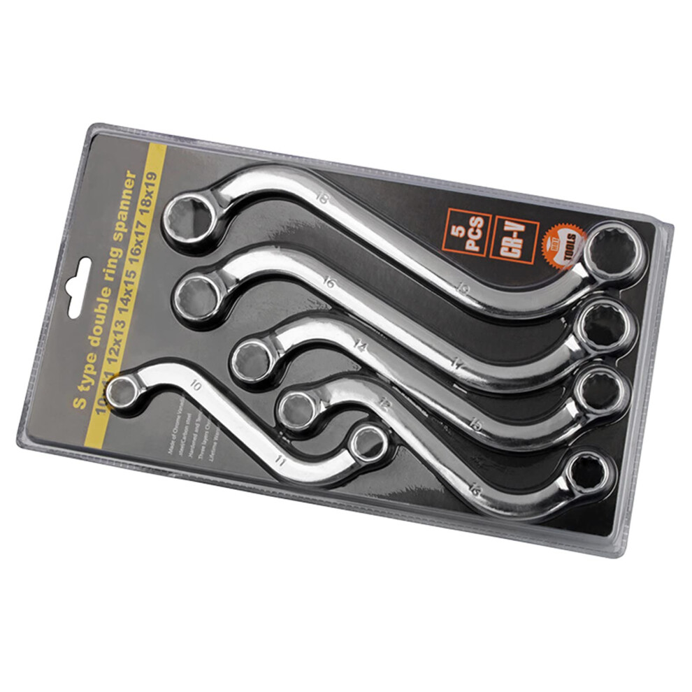 5Piece Sbox Wrench Set Double Sshaped Boxend Wrenches 12Point Easy Operation Antirust 45 Steel Tool Set 9347817055870