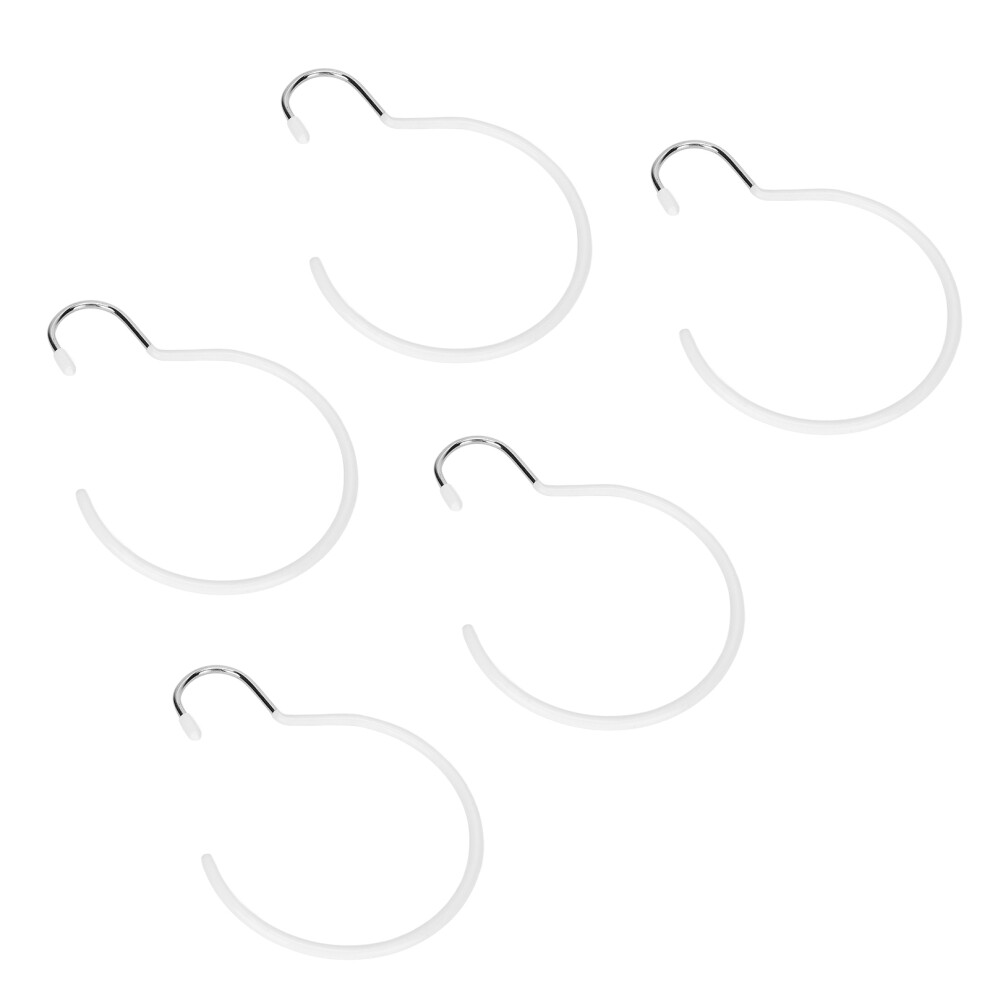 Unisex White 5Pcs Hooks For Closet: Store Scarves Belts Towels & More