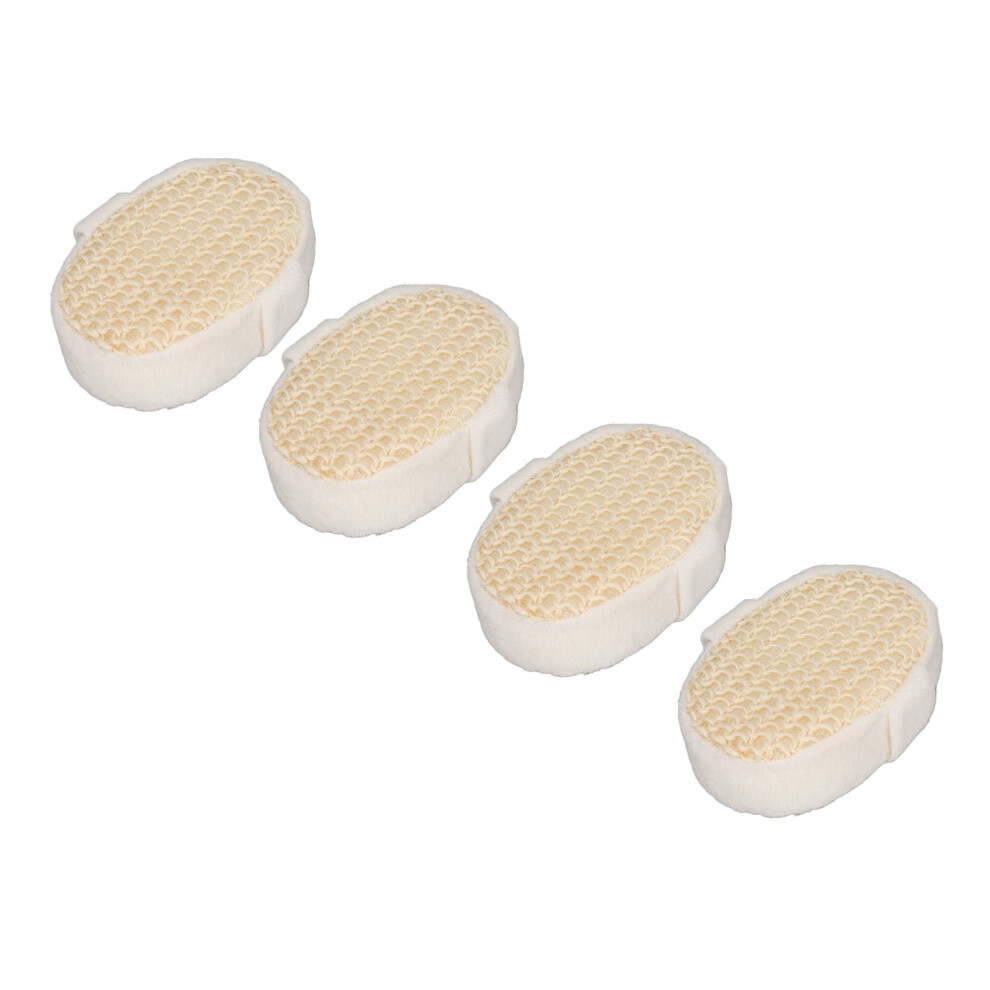 4 Pcs Sisal Bath Scrub Sponges Exfoliating Shower Sponge Quick Dry & Easy Clean