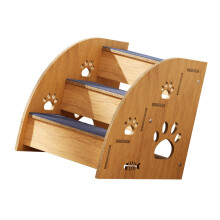 Wooden pet stairs for small dogs, cats, and older pets, with nonslip carpet surfaces for  couches. Ref: 8542