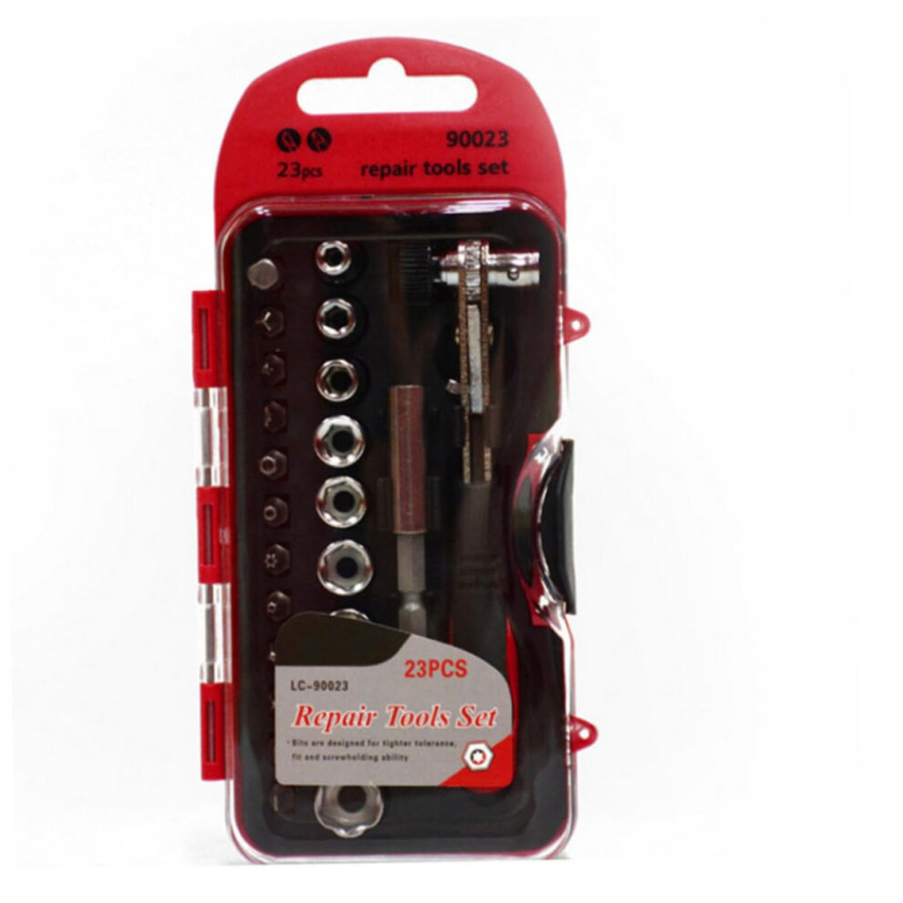 23Pcs Professional Ratchet Socket Set Extension Rod Screwdriver Set For Household Appliances 9382693812247