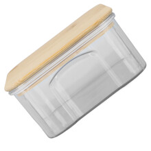 Luftdichter Kunststoff- und Bambus-Futterbehälter 450ml 10,7x5,7cm
