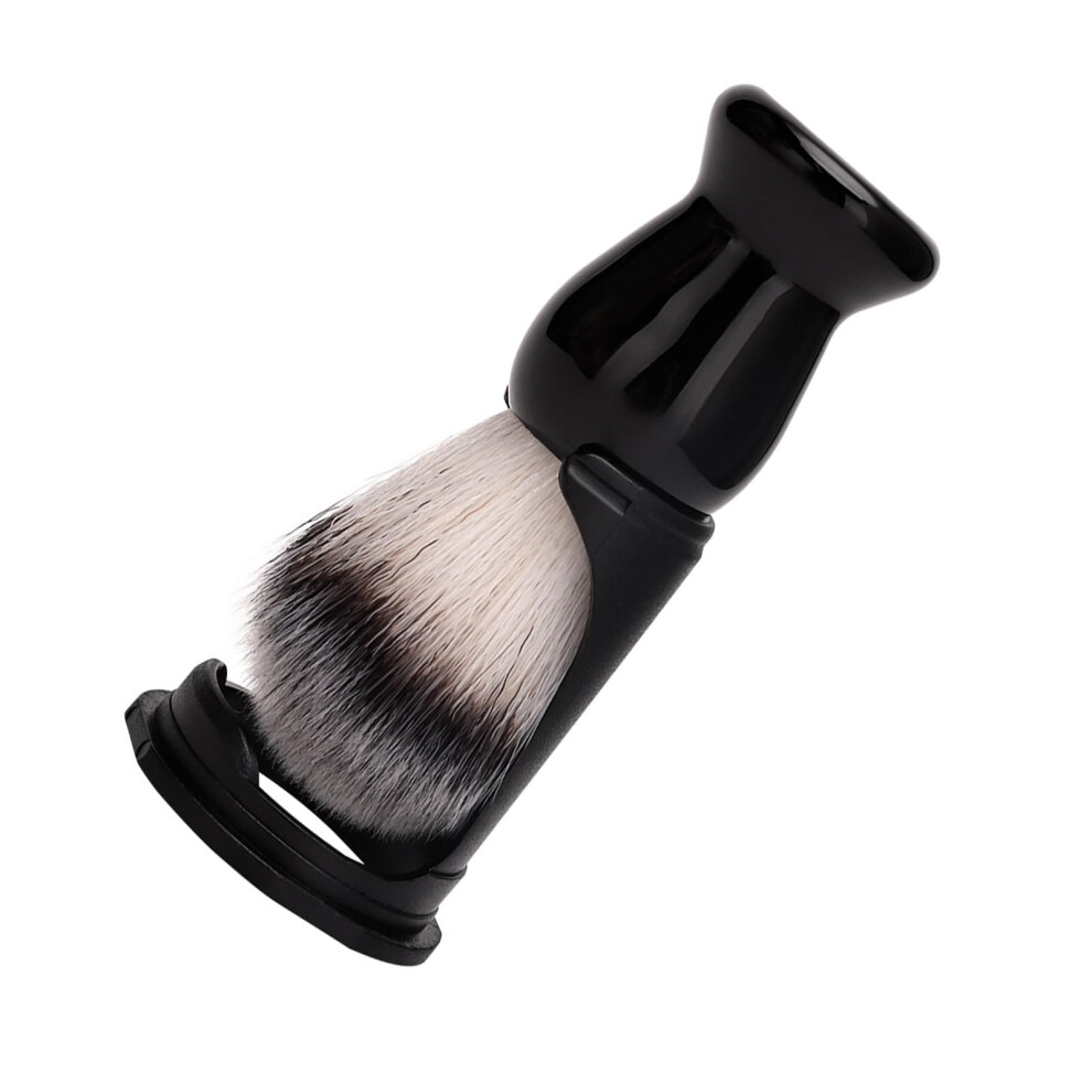 Shaving Brush Holder with Durable Acrylic Stand and Comfortable Nylon Bristles for Men's Beard Care