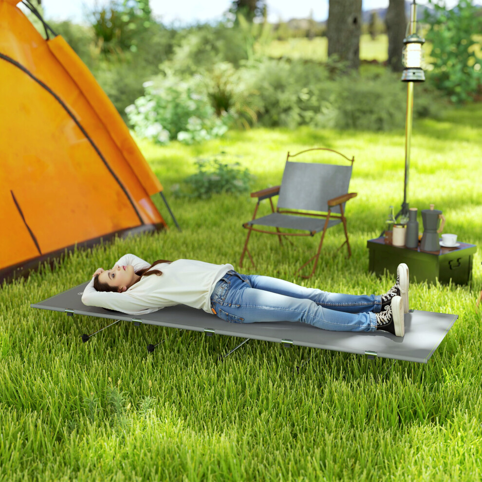 Outsunny Lightweight Camping Cot Portable Compact Sleeping Bed W/ Carry Bag