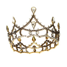 1st Baroque Crown Headpiece for Wedding Birthday Sash and Decorative Hair Crown