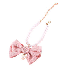 Cat Wedding Collar Portable Pet Collar Made of Polyester with Bow Tie for Cats Decorative Puppy Collar Dog Collar 20x5cm pink