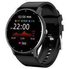 Smart Watch For Android iOS Ultra Thin Fitness Tracker With Heart Rate Blood Pressure Pedometer Calorie Counter Black