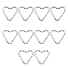 Heart Shaped Metal Carabiner Keychain 10 Pack For Outdoor Climbing And Camping Portable Keyring