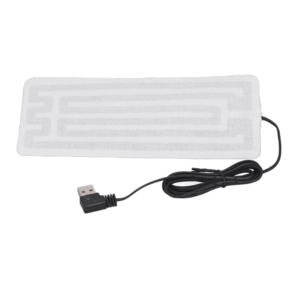 Washable USB Heated Film 7.5x3.5in Carbon Fiber Safe Durable for Waist & Body