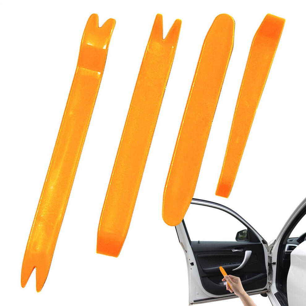 Car Radio Removal Tool Set Of 4, Panel And Dashboard Removal Tools, Interior Fastener Pullers, Universal Fit 9347817930504