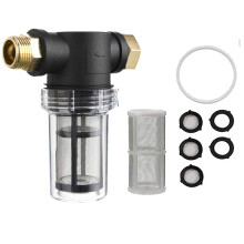Filter for Sediment in Outdoor Water Lines, Garden Hose Water Filter Kit With 40 Mesh And 100 Mesh Screens, Inline Pressure Washer Inlet Filter To