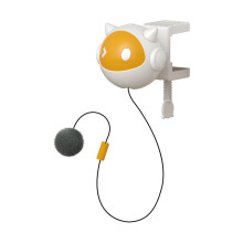 Brinquedo interativo para gatos com conexão de corda reforçada, bateria de longa duração para brincadeiras ininterruptas, amarelo.