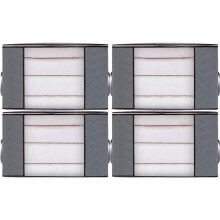 Foldable Blanket Storage Bin, Waterproof Underbed Storage Containers with Breathable Non-Woven Fabric, Large Storage Bags with Clear Window & Zipper,