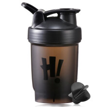 Protein Shaker Bottle 500ml with Mixing Ball, Leakproof Flip Lid, BPA Gym Shaker Cup Black