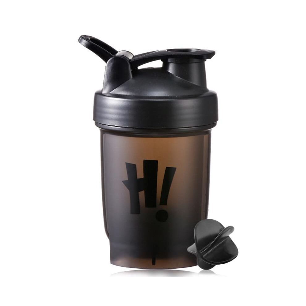Black Protein Shaker Bottle 500Ml With Mixing Ball, Leakproof Flip Lid, Bpa Gym Shaker Cup
