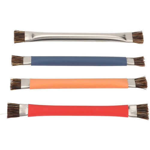 Antistatic brush doubleheaded electronics cleaning set for chips, camera, motherboard, blue, red, silver, orange 1